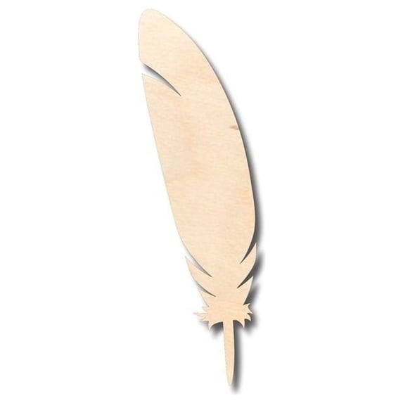 Unfinished Wood Feather Shape - Animal - Bird - Wildlife - Craft - up to 46" DIY 5" / 1/2"