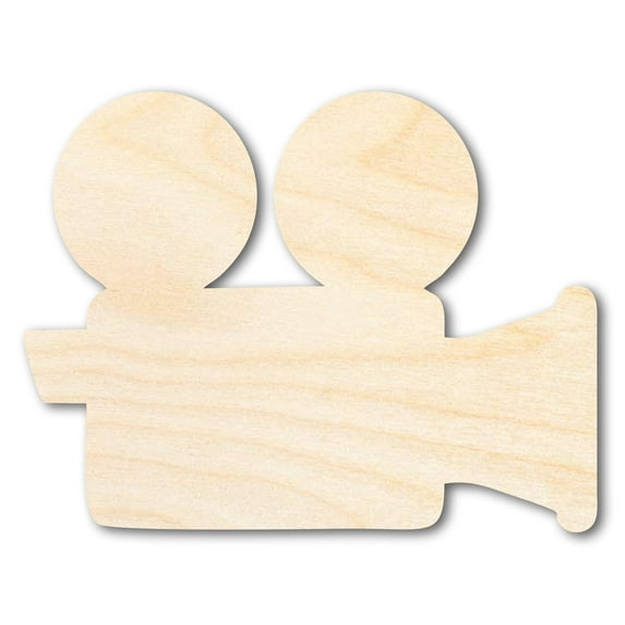 Unfinished Wood Film Camera Shape | DIY Craft Cutout 7" / 1/8"