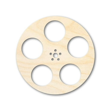 Unfinished Wood Film Reel Shape | Craft Cutout | up to 46" DIY 5" / 1/4"