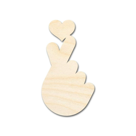 Unfinished Wood Finger Heart Shape 4" / 1/2"