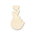 thumbnail image 1 of Unfinished Wood Finger Heart Shape | DIY Craft Cutout 5" / 1/4", 1 of 3