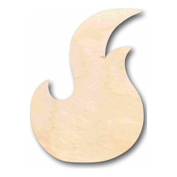 Unfinished Wood Fire Element Silhouette - Craft- up to 46" DIY 12" / 1/8"
