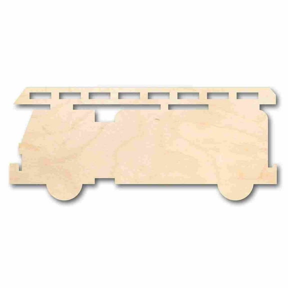 Unfinished Wood Fire Truck Shape - Firefighter - Craft - up to 46" DIY 3" / 1/4"