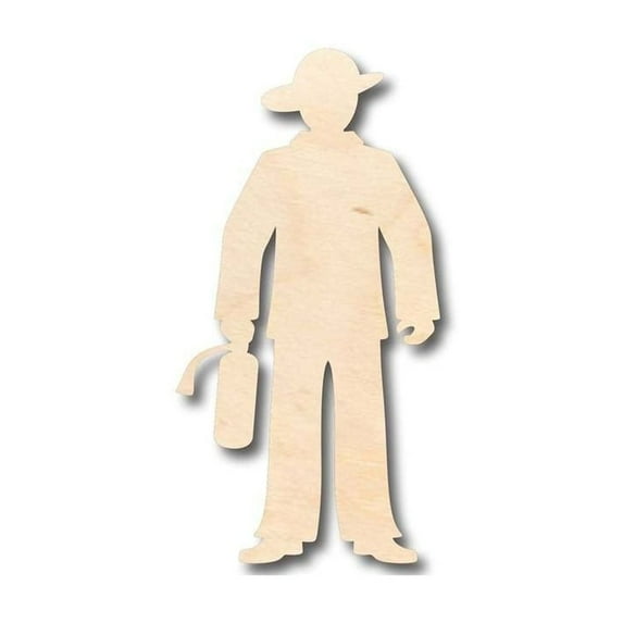 Unfinished Wood Firefighter Fireman Shape - Craft - up to 46" DIY 12" / 1/4"