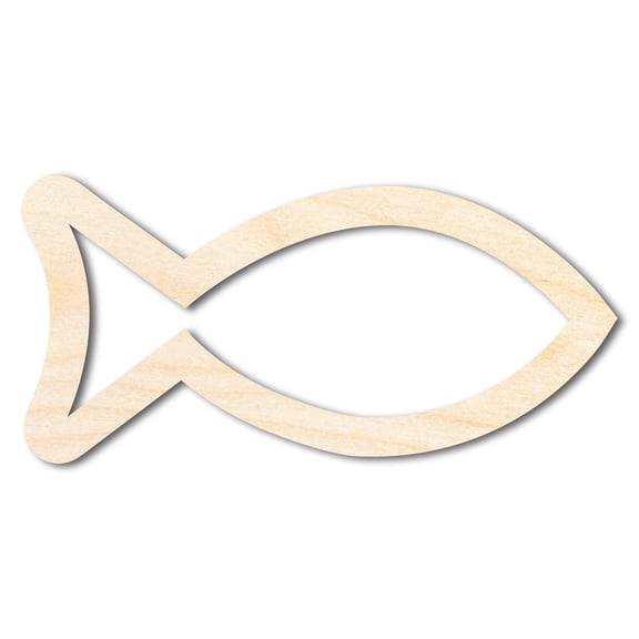 Unfinished Wood Fish Outline Shape | DIY Craft Cutout 4" / 1/8"