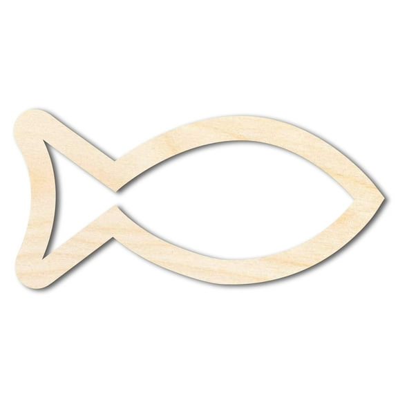 Unfinished Wood Fish Outline Shape 8" / 1/2"