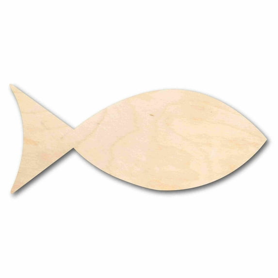 Unfinished Wood Fish Shape Silhouette - Craft- up to 46" DIY 24" / 1/8"