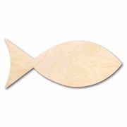 Unfinished Wood Fish Shape Silhouette - Craft- up to 46" DIY 3" / 1/2"
