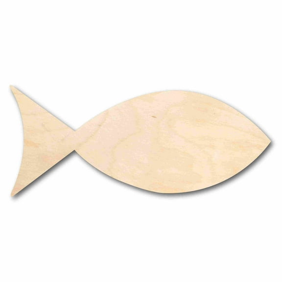 Unfinished Wood Fish Shape Silhouette - Craft- up to 46" DIY 7" / 1/4"