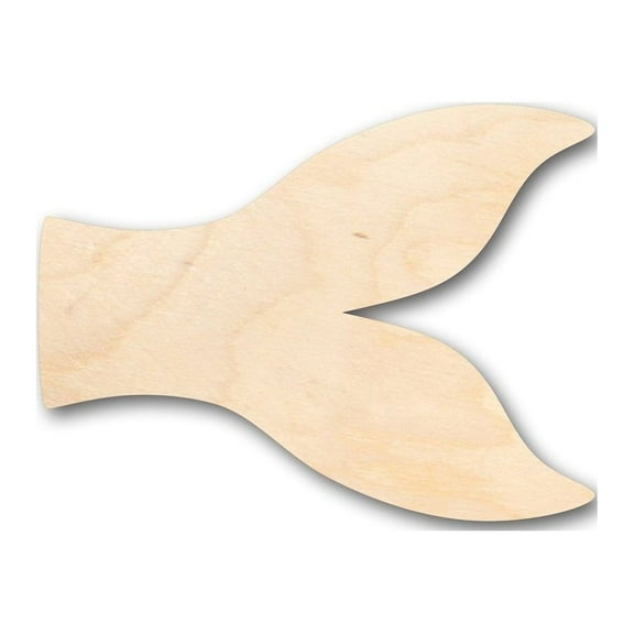Unfinished Wood Fish Tail Shape - Ocean - Animals - Craft - up to 46" DIY 4" / 1/8"