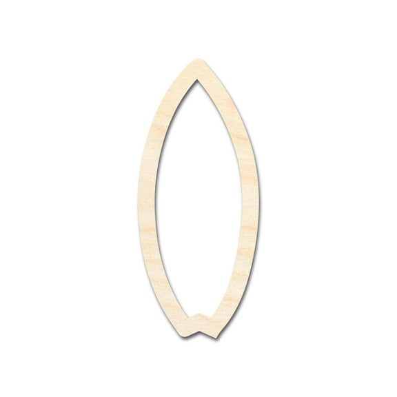 Unfinished Wood Fishtail Surfboard Outline Shape | DIY Craft Cutout | up to 46" DIY 36" / 1/2"