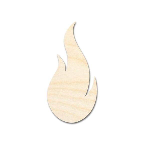 Unfinished Wood Flame Shape 3" / 1/2"