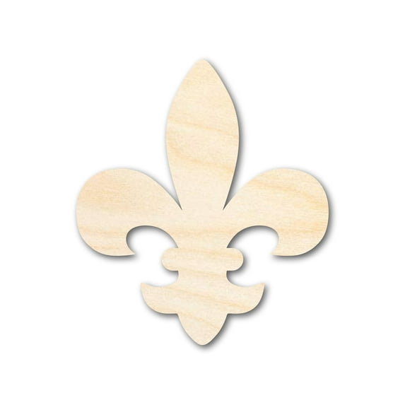Unfinished Wood Fleur di Lis Shape | Saint's Football | France | DIY Craft Cutout 18" / 1/8"
