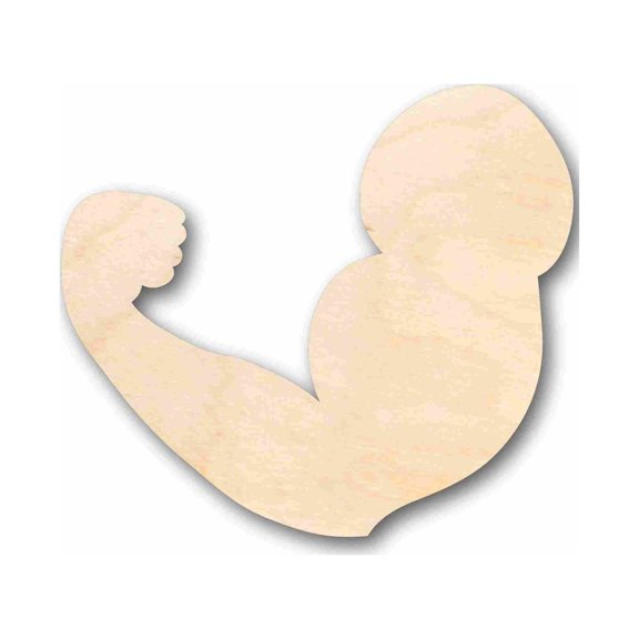 Unfinished Wood Flexing Arm Silhouette - Craft- up to 46" DIY 5" / 1/4"