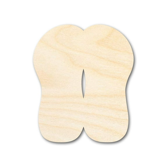Unfinished Wood Flip Flop Sandals 12" / 1/4"