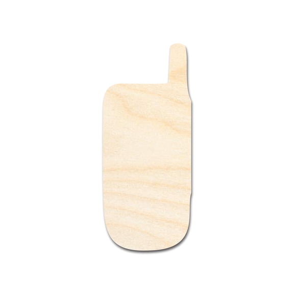 Unfinished Wood Flip Phone Shape | DIY Craft Cutout | up to 46" DIY 12" / 1/2"