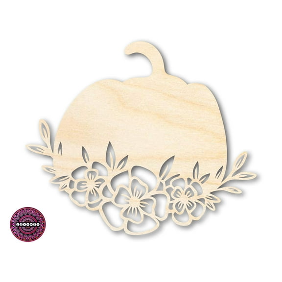 Unfinished Wood Floral Pumpkin Shape 30" / 1/2"