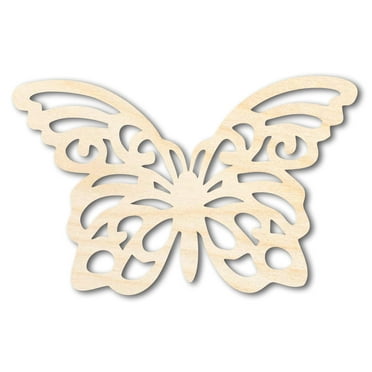 Unfinished Wood Flourish Butterfly Shape - Craft - up to 36" 12" / 1/2"