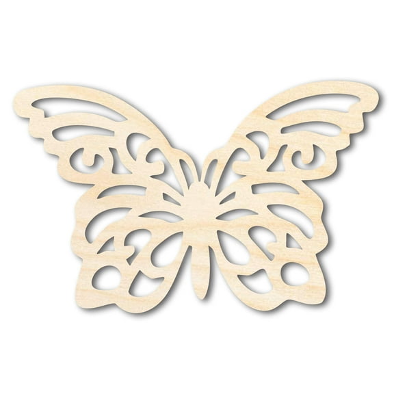 Unfinished Wood Flourish Butterfly Shape - Craft - up to 36" 12" / 1/2"