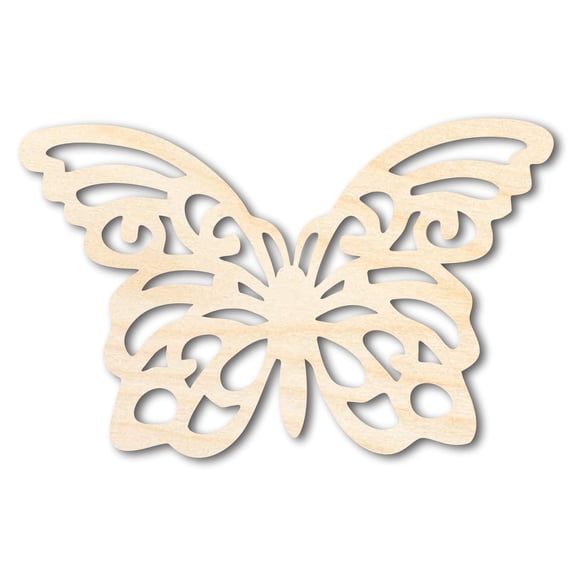 Unfinished Wood Flourish Butterfly Shape - Craft - up to 36" 36" / 1/4"