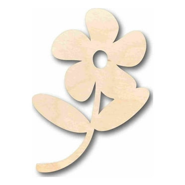 Unfinished Wood Flower Daisy Shape Silhouette - Craft- up to 46" DIY 5" / 1/8"