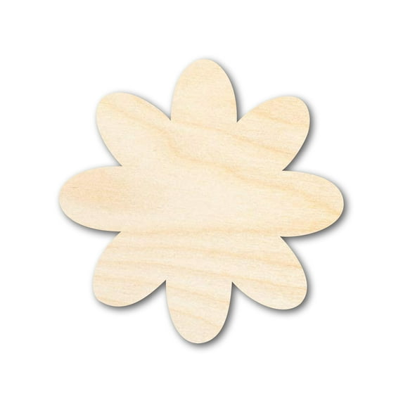 Unfinished Wood Flower Shape - Country Craft - up to 46" DIY 10" / 3/4"