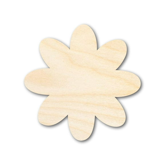 Unfinished Wood Flower Shape - Country Craft - up to 46" DIY 7" / 1/4"