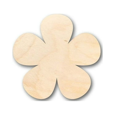 Unfinished Wood Flower Shape - Spring - Craft - up to 46" DIY 4" / 1/4"