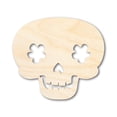 thumbnail image 1 of Unfinished Wood Flower Skull Shape | DIY Day of the Dead Craft Cutout 10" / 1/8", 1 of 3