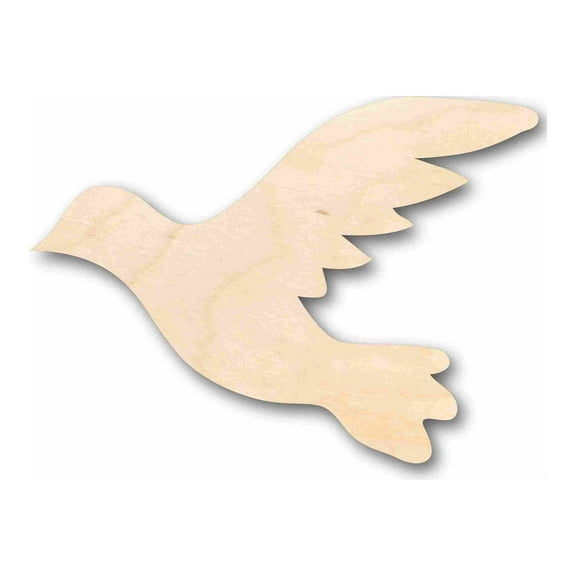 Unfinished Wood Flying Dove Pigeon Bird Silhouette - Craft- up to 46" DIY 5" / 1/4"