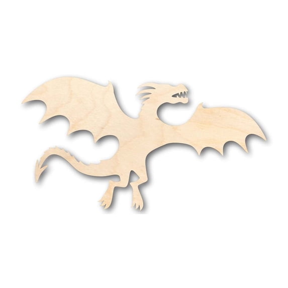 Unfinished Wood Flying Dragon Shape - Mythical - Beast - Craft - up to 46" DIY 46" / 3/4"