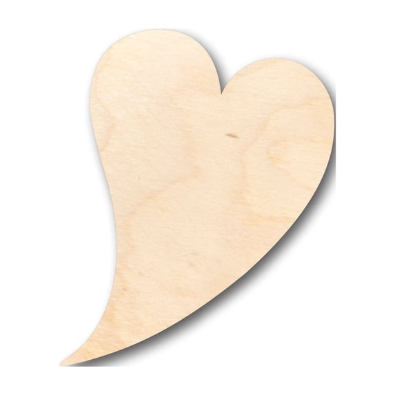 Unfinished Wood Flying Heart Shape - Craft - up to 46" DIY 8" / 1/8"