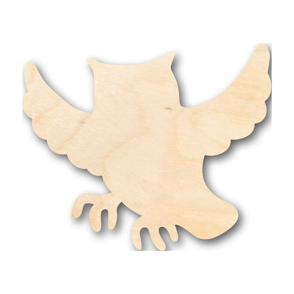Unfinished Wood Flying Owl Shape - Craft - up to 46" DIY 3" / 1/8"
