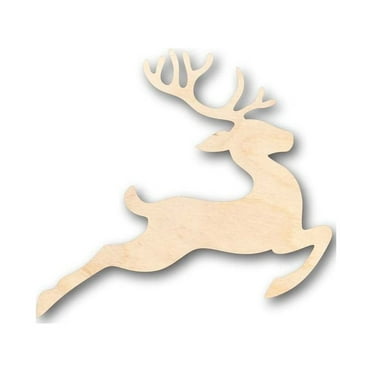 Unfinished Wood Flying Reindeer Shape - Rudolph - Christmas - Ornament - Craft - up to 46" DIY 10" / 1/4"