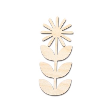 Unfinished Wood Folk Daisy Shape - Flower Craft - up to 46" DIY 3" / 1/8"