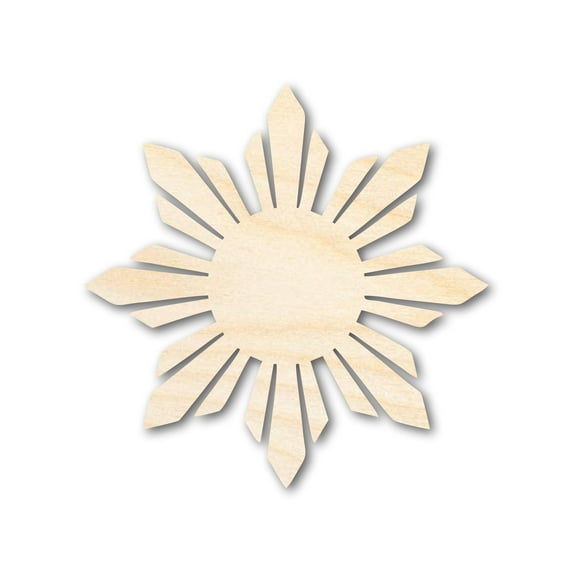 Unfinished Wood Folk Sun Silhouette Shape - Craft - up to 46" 12" / 1/8"