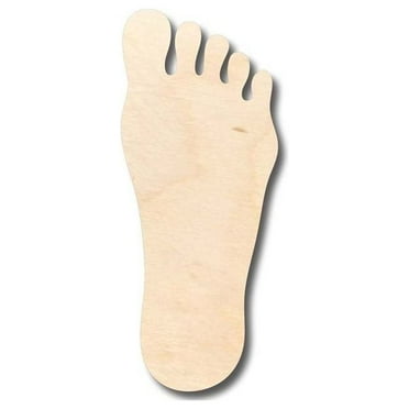 Unfinished Wood Foot Shape - Craft- up to 46" DIY 6" / 1/8"