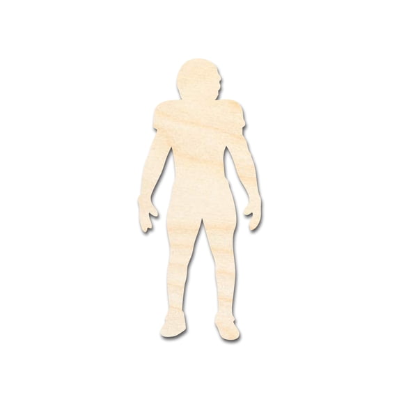 Unfinished Wood Football Player Silhouette | DIY Sports Craft Cutout 16" / 1/8"
