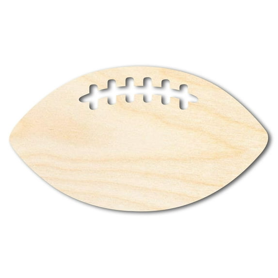 Unfinished Wood Football Threads Shape - Sports Craft - up to 46" DIY 30" / 1/4"