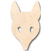Unfinished Wood Fox Head Mask Shape - Craft - up to 46" DIY 3" / 1/4"