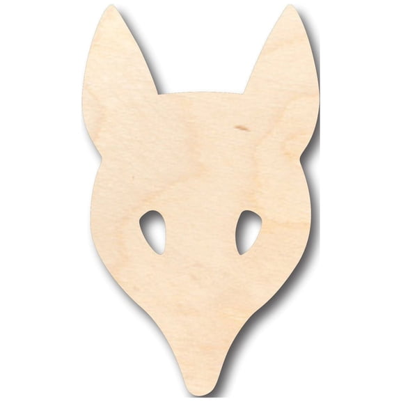 Unfinished Wood Fox Head Mask Shape - Craft - up to 46" DIY 3" / 1/4"