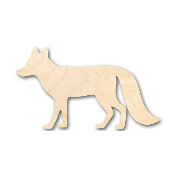 Unfinished Wood Fox Shape - Animal - Craft - up to 46" DIY 5" / 1/8"