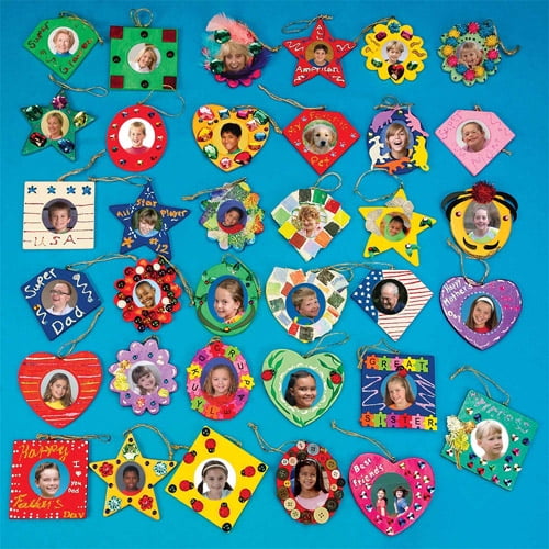 Unfinished Wood Frame Ornaments, Pack of 36