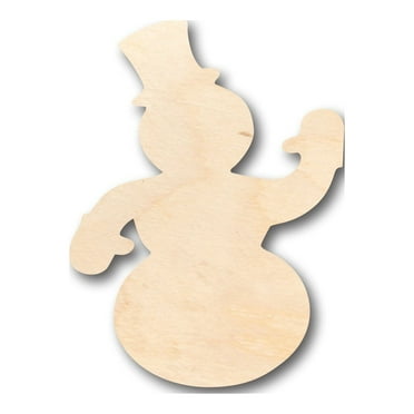 Unfinished Wood Friendly Snowman Shape - Craft - up to 46" DIY 6" / 1/8"