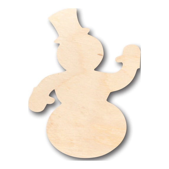 Unfinished Wood Friendly Snowman Shape - Craft - up to 46" DIY 8" / 1/8"