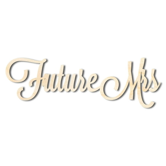 Unfinished Wood Future Mrs Shape - DIY Wedding Craft - up to 46" 33" / 1/4"