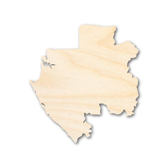 Unfinished Wood Gabon Country Shape - Central African Craft - up to 46" DIY 7" / 1/2"