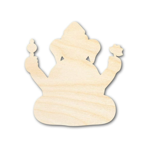 Unfinished Wood Ganesha Shape - Craft - up to 46" 6" / 1/2"