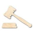 thumbnail image 1 of Unfinished Wood Gavel Shape - Law - Courthouse - (2 Piece) Craft - up to 46" DIY 24" / 1/2", 1 of 3