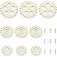 thumbnail image 1 of Unfinished Wood Gear Sets with Screws Steampunk Craft Alarm Clock Ornament Antique White Wood Gear: 43~81.5x4.5mm Hole: 4mm 3pcs/set 3 sets/box DIY, 1 of 9